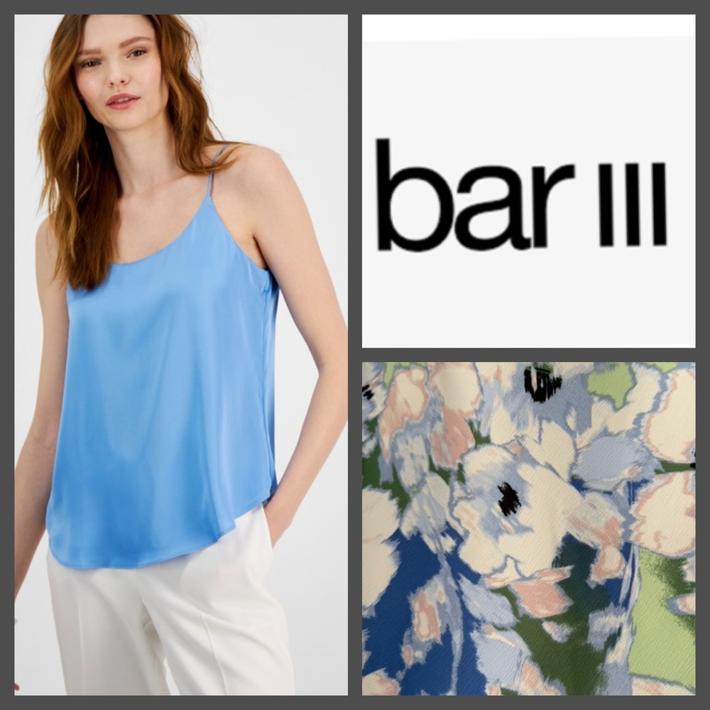 NWOT Bar III Abstract Floral Silky Cami